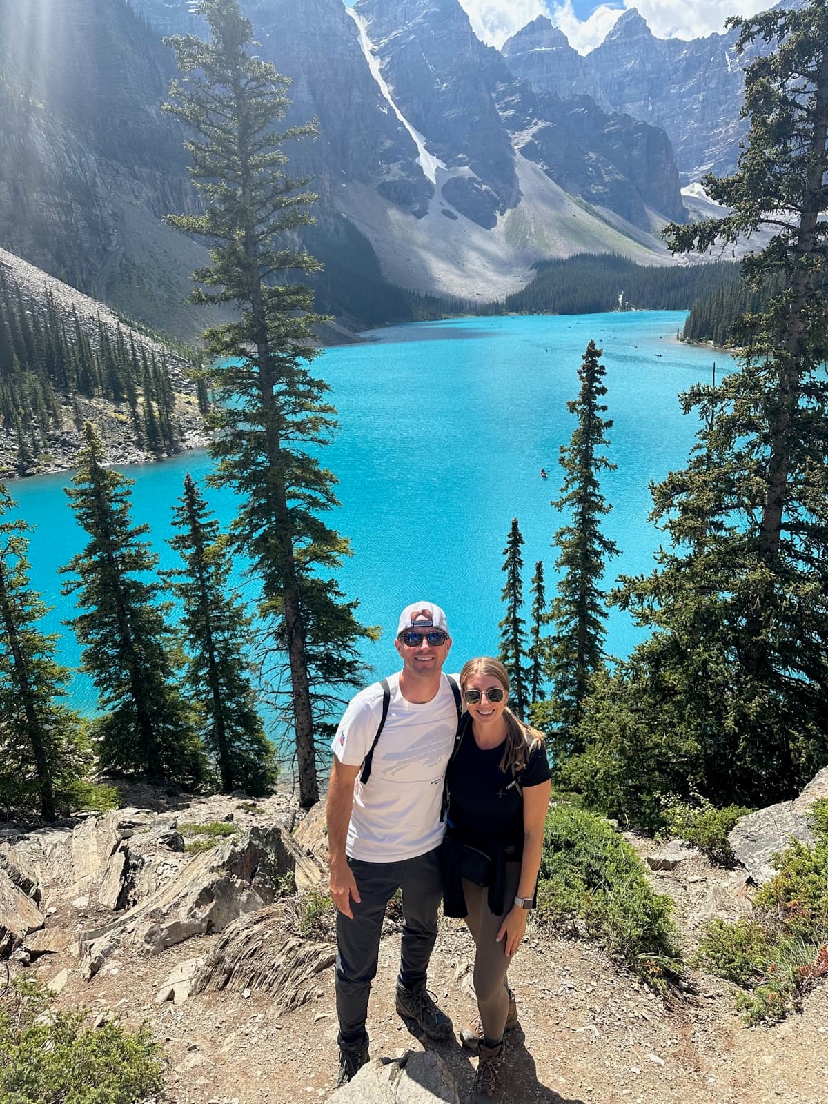 Brett and Erin above Moraine Lake in Banff